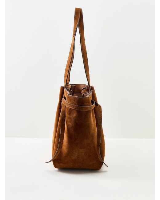 Tory Burch Natural Romy Suede Tote Bag Tan