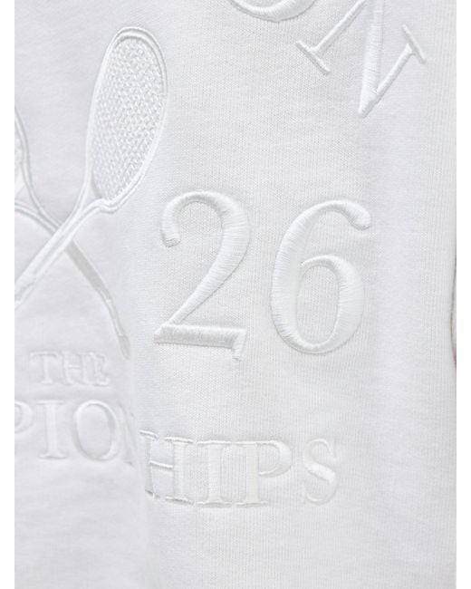 Polo Ralph Lauren White Wimbledon Funnel Neck Logo Fleece