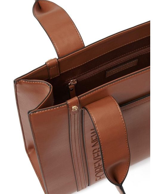 Forever New Brown Signature Alison Structured Tote Bag