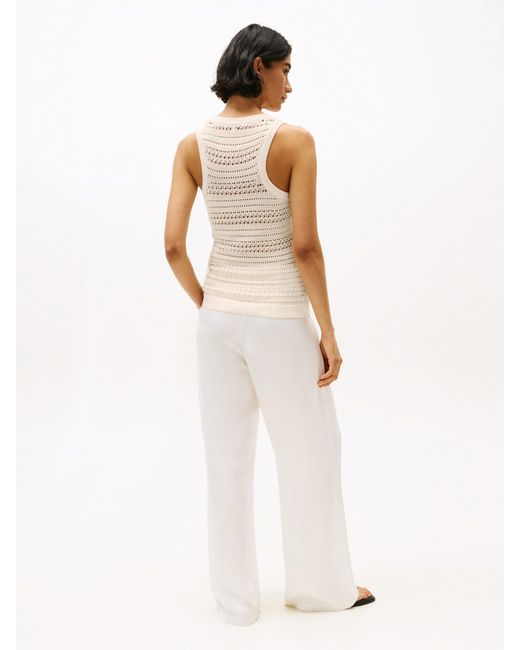 Tommy Hilfiger Natural Crochet Racerback Slim Tank Top