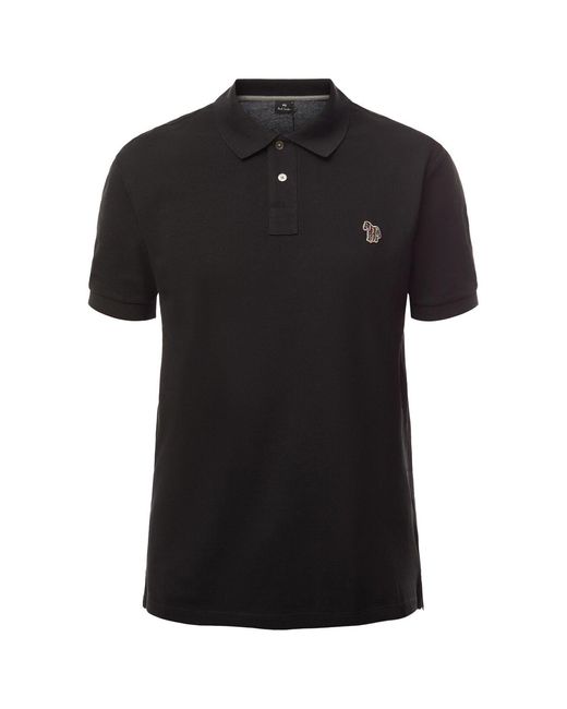 Paul Smith Black Reg Fit Short Sleeve Polo Shirt Zebra for men