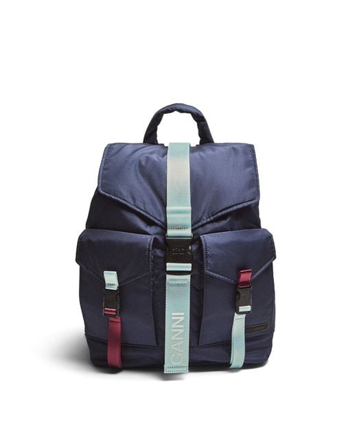 Ganni Blue Women's Recycled Tech Backpack