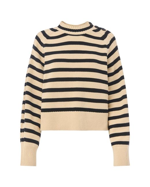 Whistles Multicolor Stripe Detail Knit, Cotton