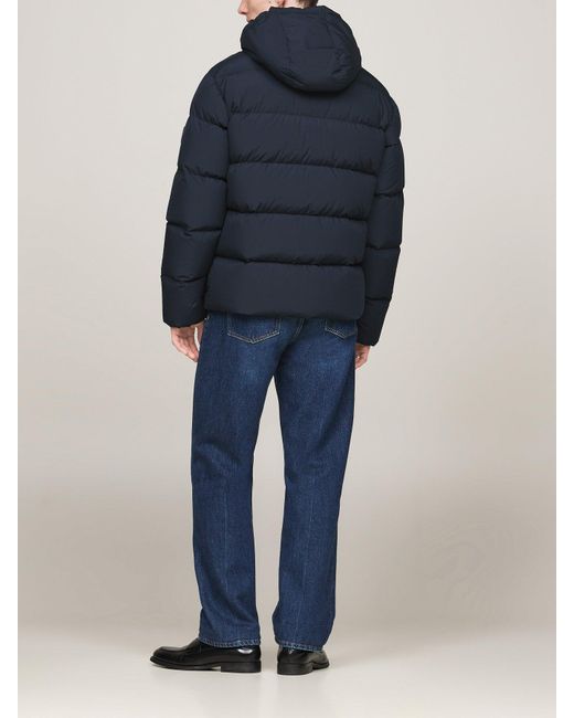Tommy Hilfiger Blue Down Hooded Puffer Jacket for men
