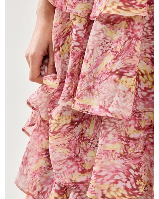 Pretty Lavish Pink Lissy Ruffle Midaxi Dress Berry