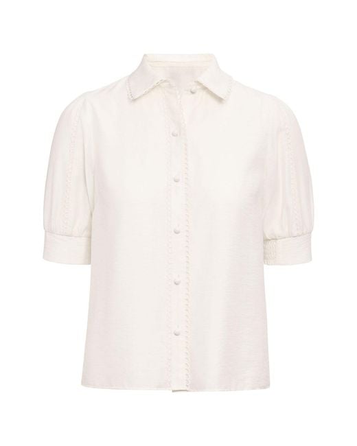 Forever New White Finley Trim Detail Blouse