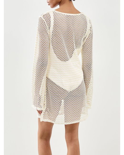 Seafolly White Mesh Effect Cover Up Cream