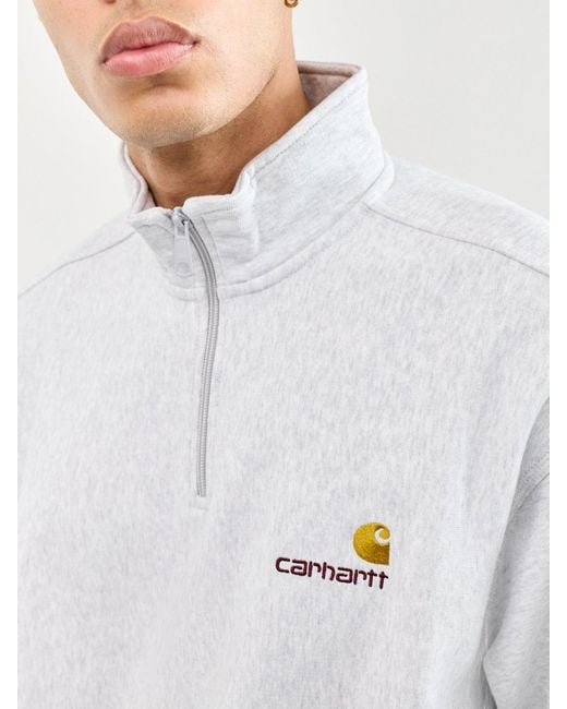 Carhartt White Half Zip American Script Sweatshirt for men