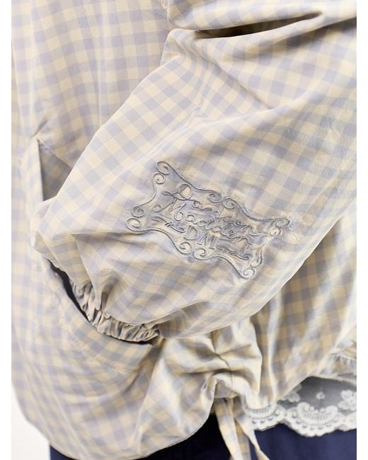 Damson Madder White Lailah Lightweight Gingham Bomber Jacket