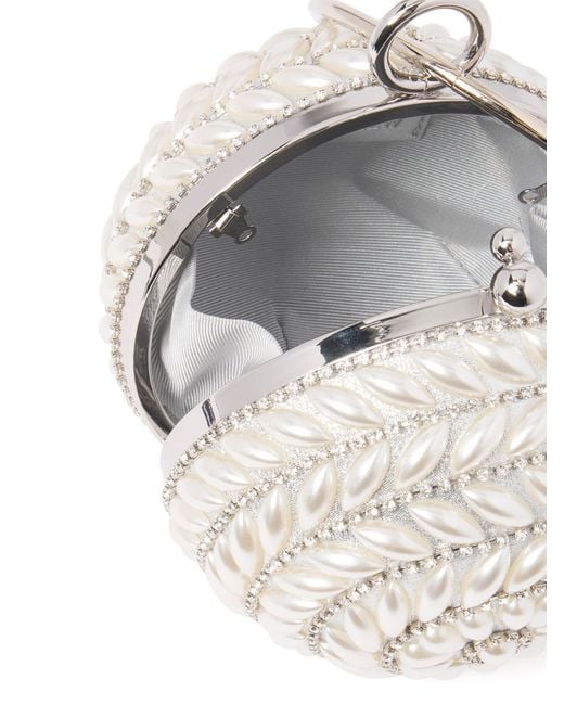 Forever New White Signature Pandora Round Clutch Bag Cream
