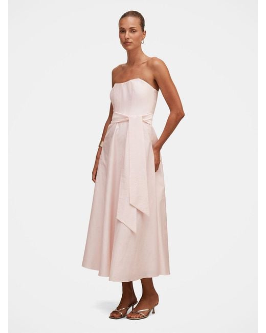 Forever New Pink Daniella Strapless Midi Dress