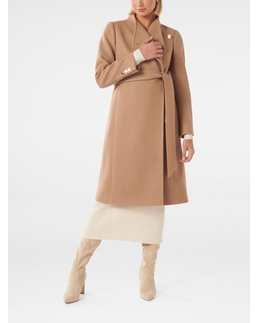 Forever New Brown Women's Brodie Funnel Neck Coat