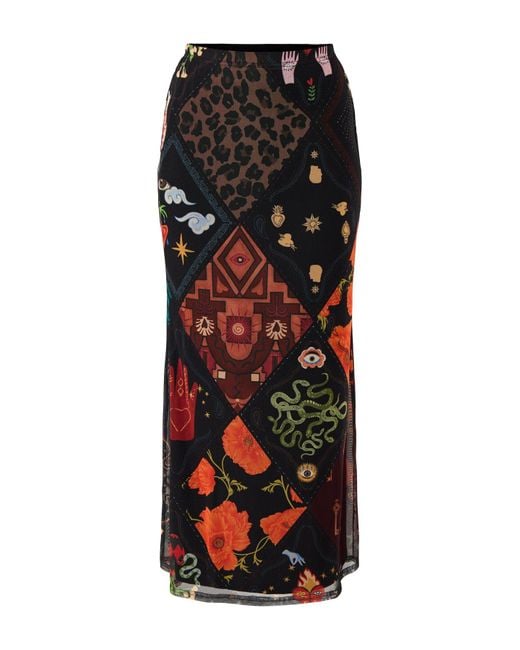Never Fully Dressed Black Night Garden Mesh Dorris Skirt