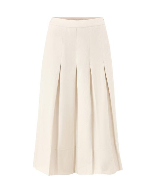 Barbour White Kirby Midi Skirt Cream
