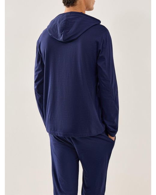Polo Ralph Lauren Blue Long Sleeve Hooded Sleep Top for men