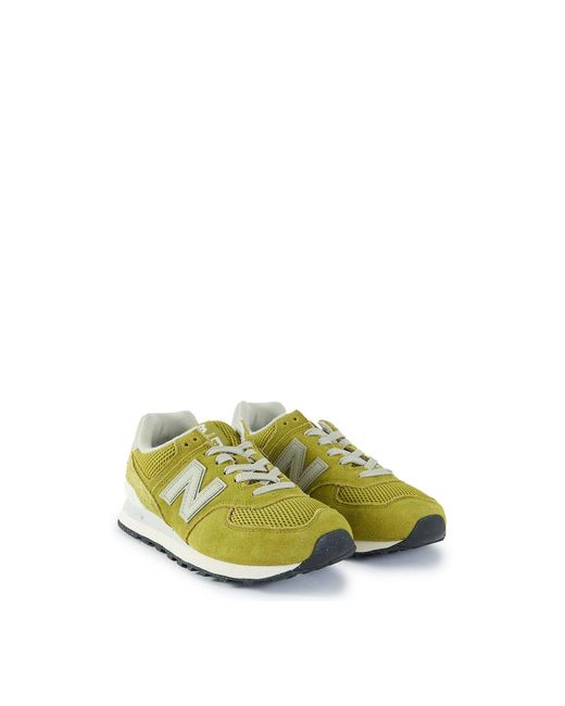 New Balance Yellow 574 Suede Trainers for men