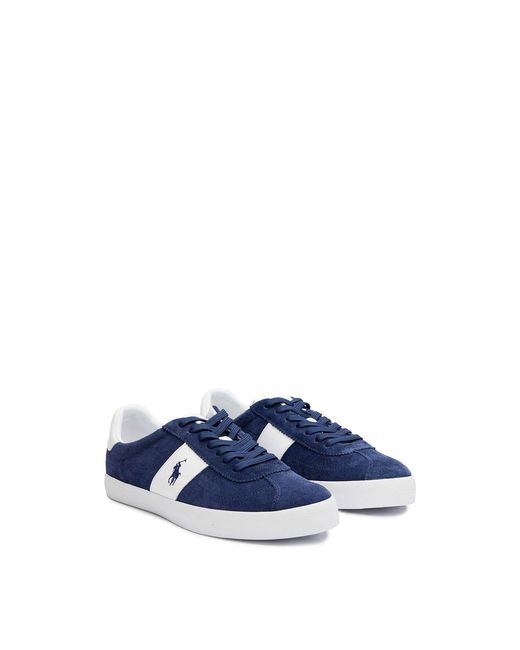 Polo Ralph Lauren Blue Court Vulc Suede Trainers for men