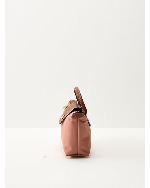 Longchamp Pink Le Pliage Original Pouch Recycled Canvas Bag