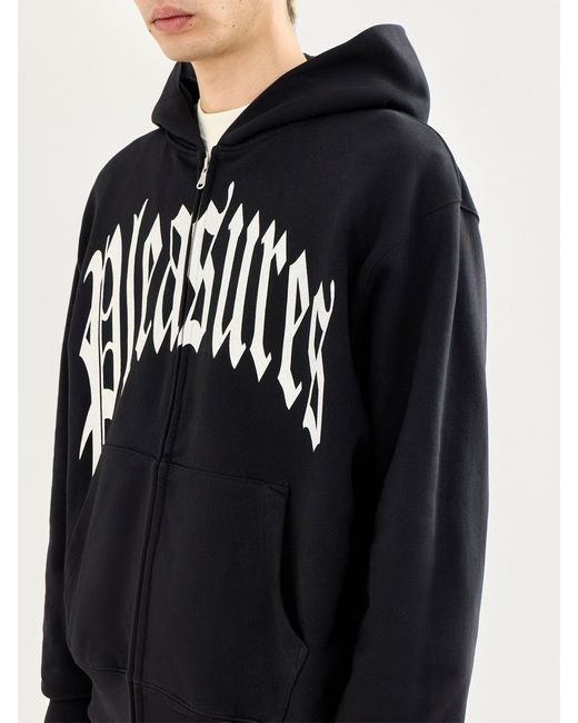 Pleasures Black Twitch Zip Hoodie for men