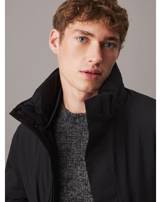 Calvin Klein Blue Mid Length Parka Jacket for men