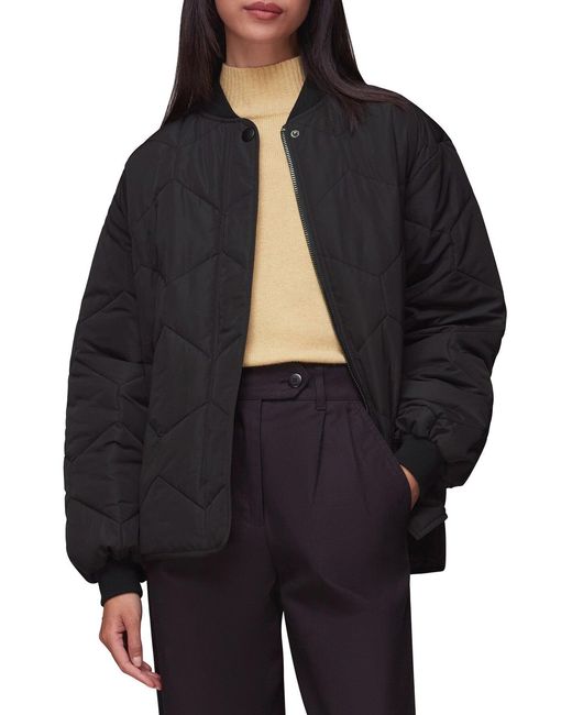 Whistles Black Women's Ida Short Quilted Coat