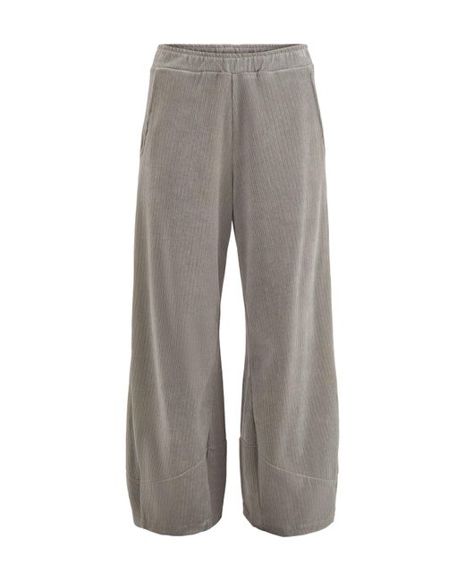 Mama B. Gray Jumbo Cord Wide Leg Trousers Light