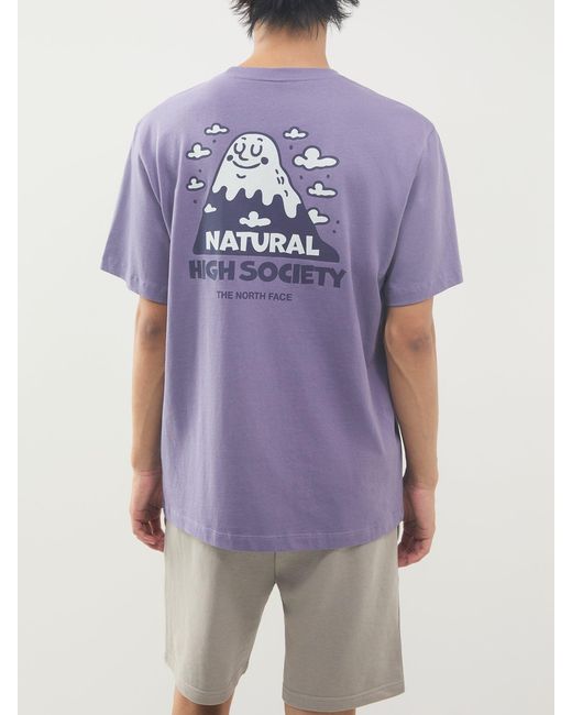 The North Face Purple High Society Relaxed Graphic T-Shirt for men