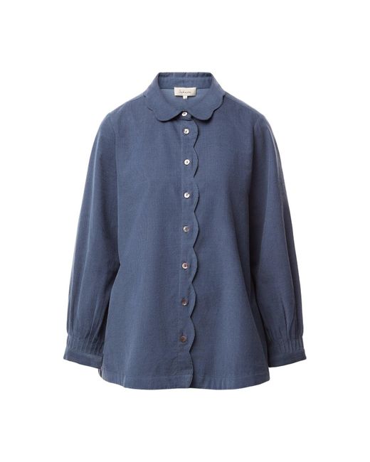 Sahara Blue Pin Cord Scallop Shirt
