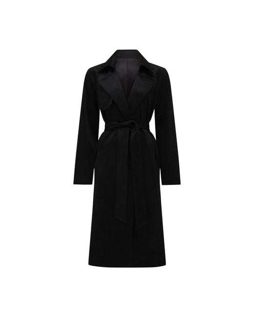 Forever New Black Women's Cass Vegan Suede Trench Coat