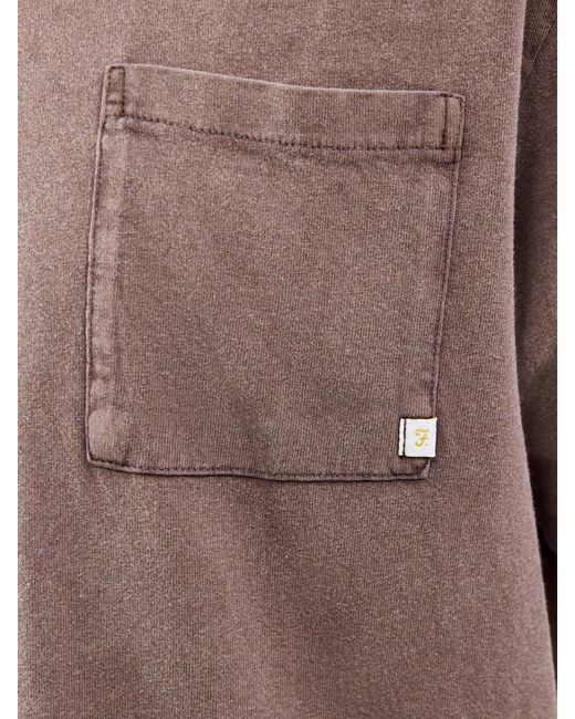 Farah Pink Stacy Garment Dyed Pocket T-Shirt for men