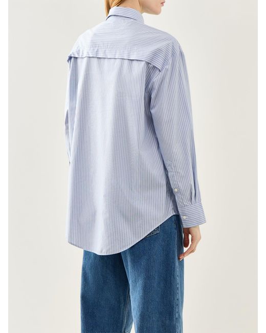 SELECTED White Allison Oversized Long Sleeve Stripe Shirt Stripe