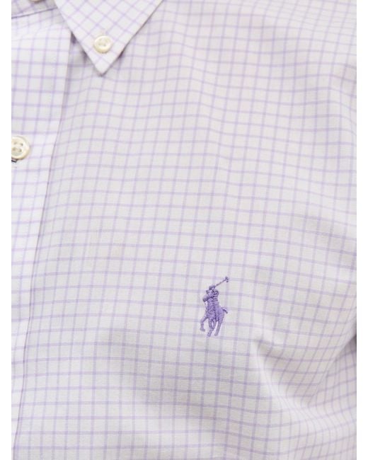 Polo Ralph Lauren White Custom Fit Stripe Poplin Shirt for men