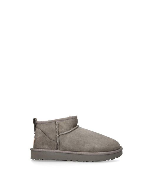 Ugg Gray Classic Ultra Mini Suede Ankle Boots Smoke Plume