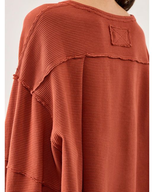 Free People Multicolor Total Eclipse Short-Sleeve Tee Burgundy