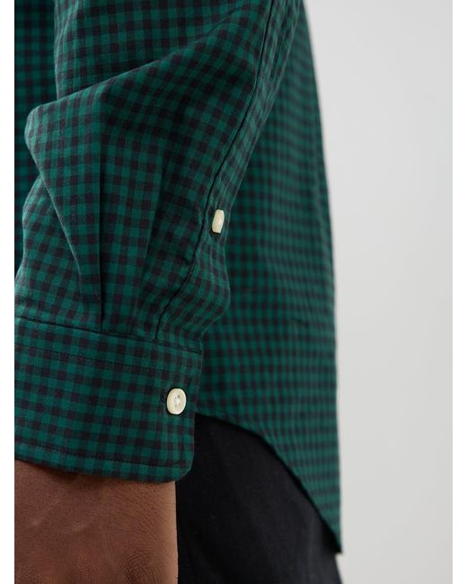Polo Ralph Lauren Green Custom Fit Sanded Twill Check Shirt for men