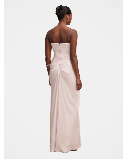 Forever New Pink Isra Petite Drape Strapless Maxi Dress