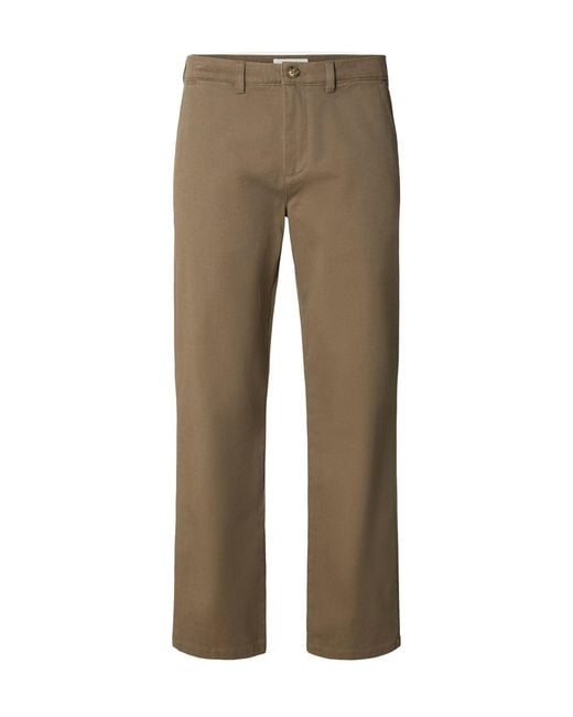 SELECTED Natural Straight Miles Twill Trousers for men