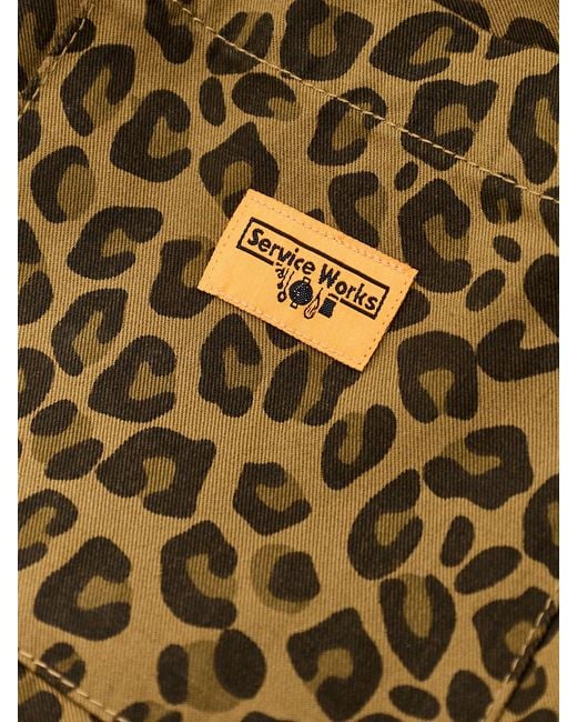 Service Works Green Organic Leopard Easy Chef Trousers for men