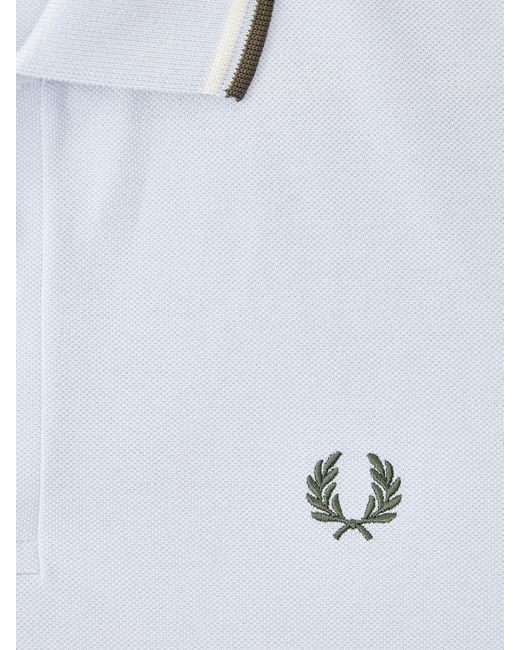 Fred Perry White Twin Tipped Polo Shirt for men