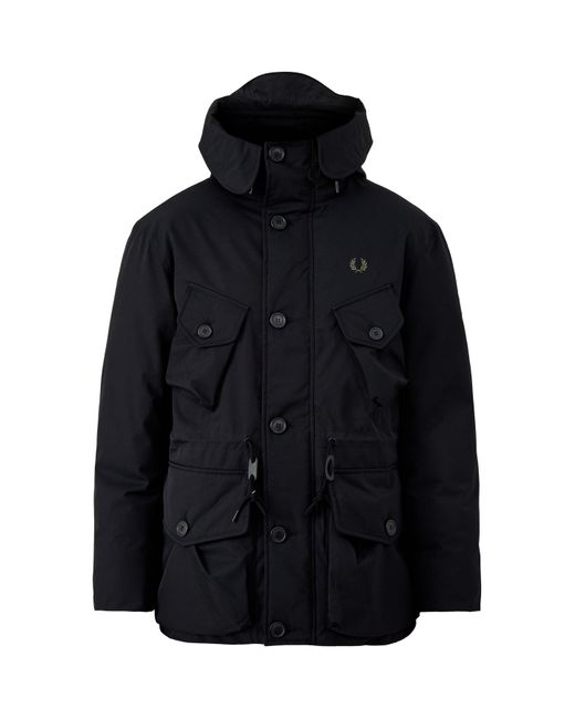 Fred Perry Blue Patch Pocket Puffer Jacket for men