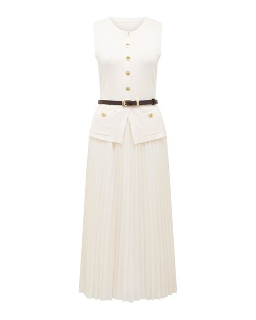 Forever New Daphne Waistcoat Knitted Midi Dress in White | Lyst UK