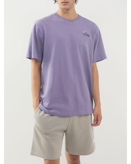 The North Face Purple High Society Relaxed Graphic T-Shirt for men