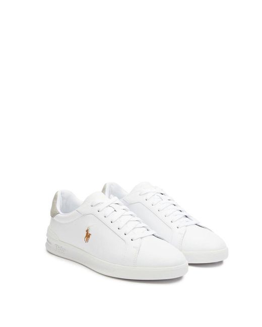 Polo Ralph Lauren White Ralph Lauren Heritage Court Trainers for men