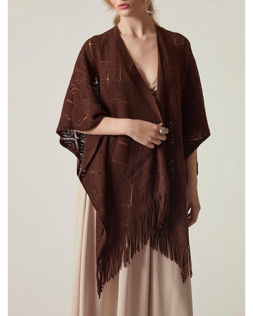 James Lakeland Brown Textured Knit Kaftan