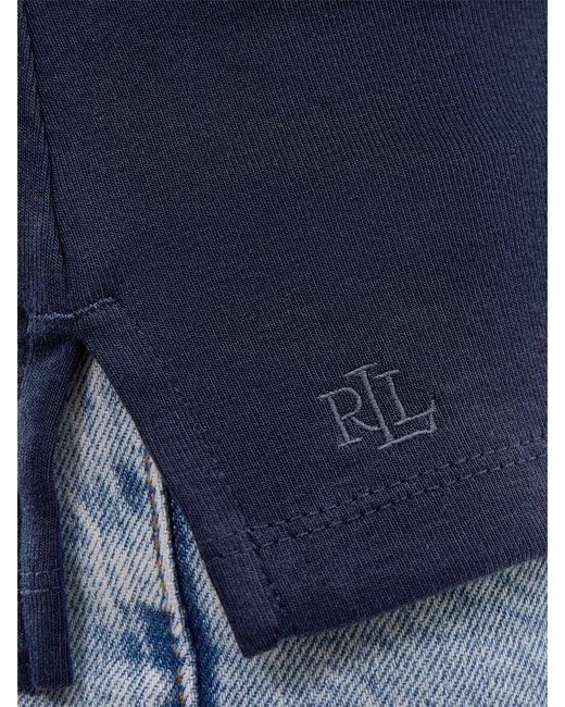 Ralph Lauren Blue V Judy Elbow Sleeve Knit