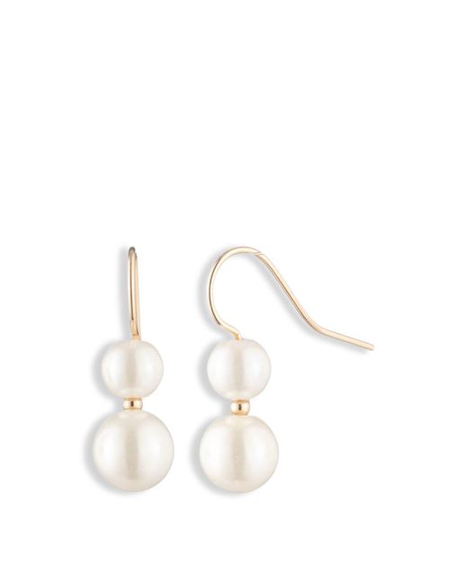 Ralph Lauren White Women's Pearl Double Drop Earrings