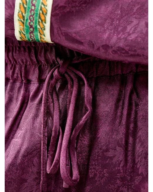 ALÉMAIS Purple Ruthie Wide Leg Trousers, Viscose