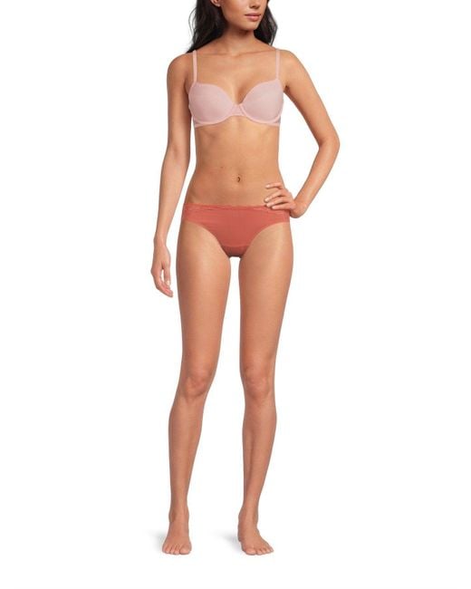 Calvin Klein Pink Sheer Marquisette Lightly Lined Demi Bra