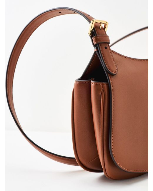 Polo Ralph Lauren Red Marcy Medium Crossbody Bag Tan