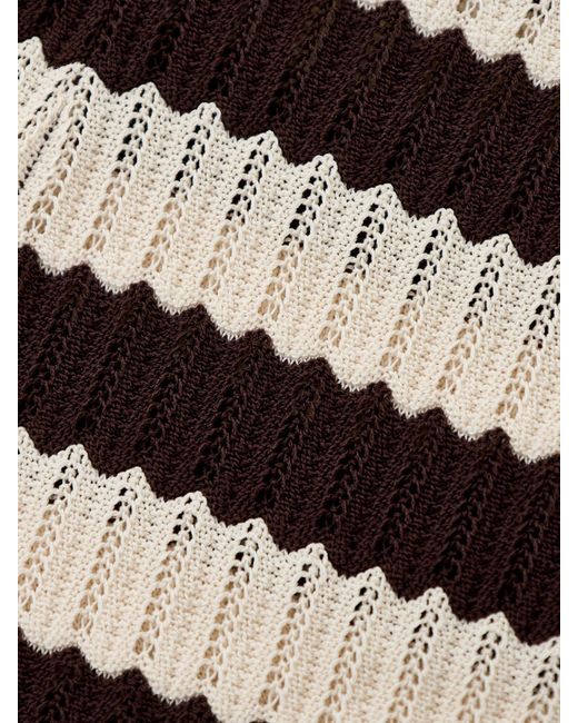 Pretty Lavish Natural Venezia Stripe Polo Top